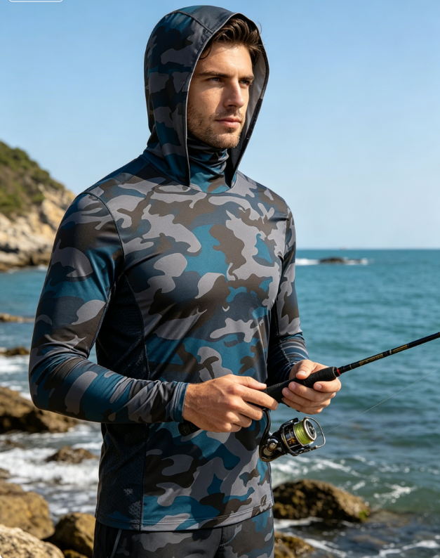 Fishing Mask Sun Protection - Long Sleeve Fishing Shirts Men Sun