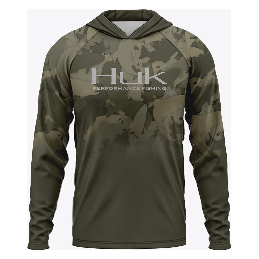 Fishing Hoodie - Huk Fishing Shirt UPF 50 Hooded