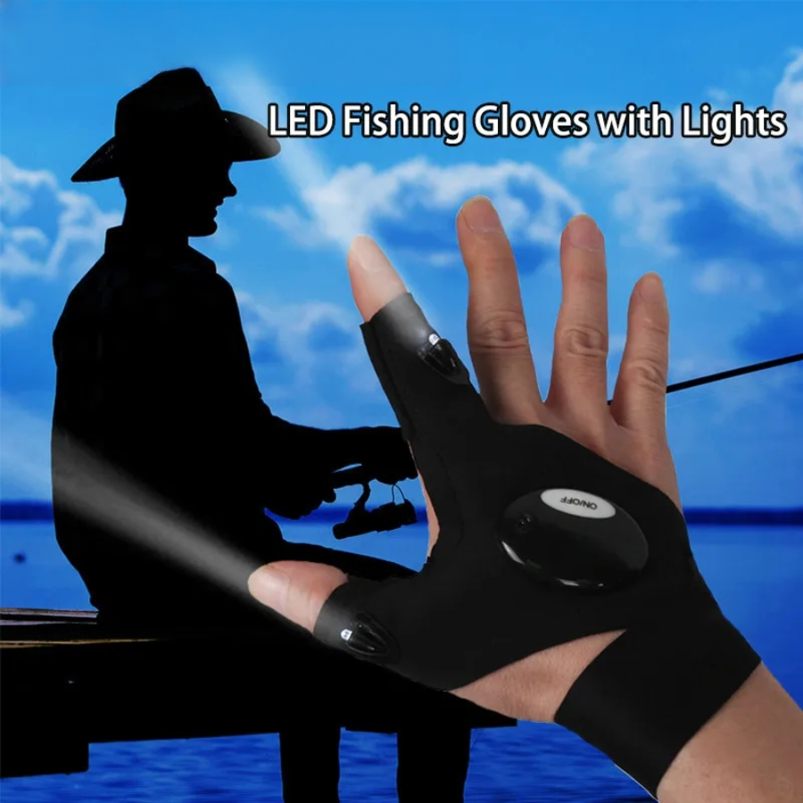 LED Half Finger Glove for Men  – обзор и цена Fishing Gloves
