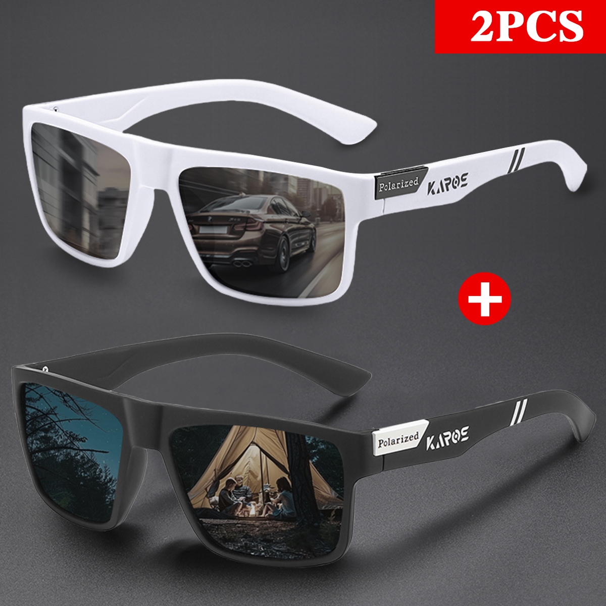 KAROS 2PCS Retro Square Polari – обзор и цена Fishing Sunglasses Polarized