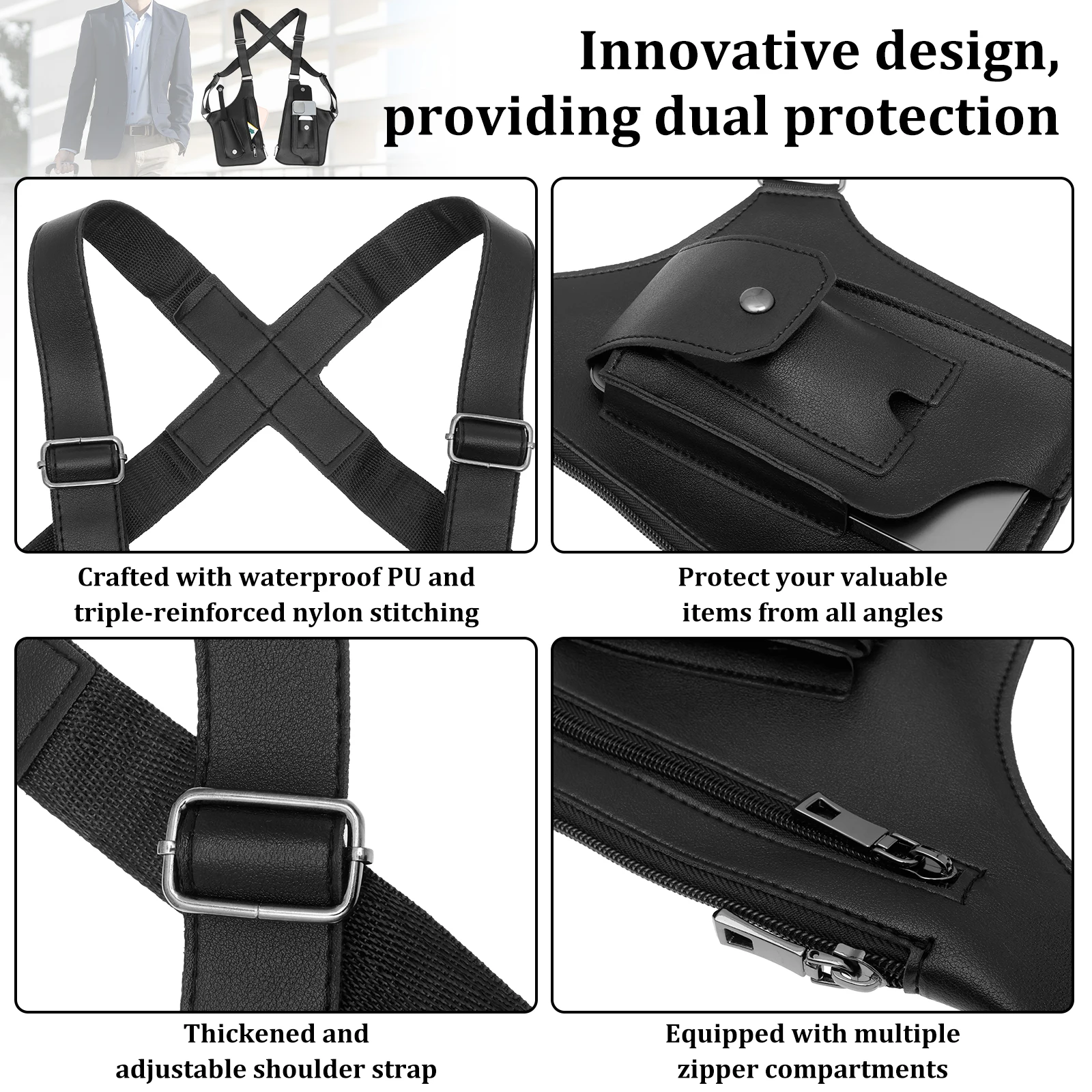 Underarm Anti Theft Bag PU Dou – обзор и цена Fishing Bag Waterproof