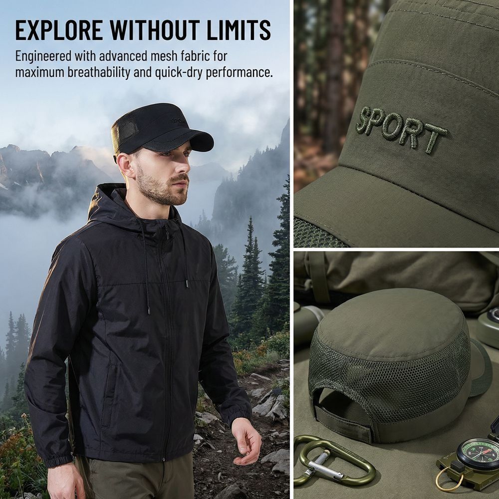 New Adjustable Flat Top Cap Su – обзор и цена Fishing Hat
