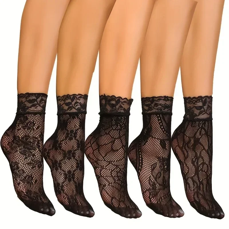 5 Pairs Floral Lace Socks Thin – обзор и цена Fishing Socks