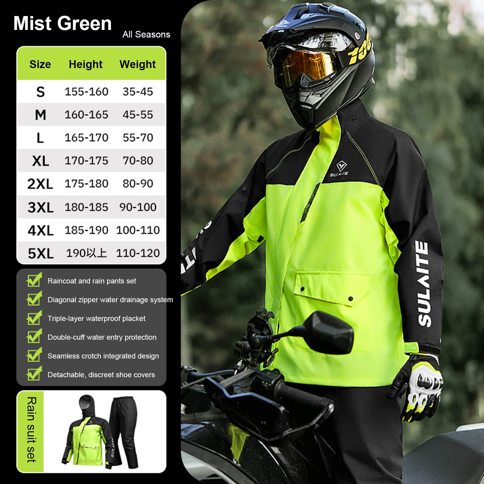 Motorcycle Rain Suit for Men & – обзор и цена Fishing Rain Suit