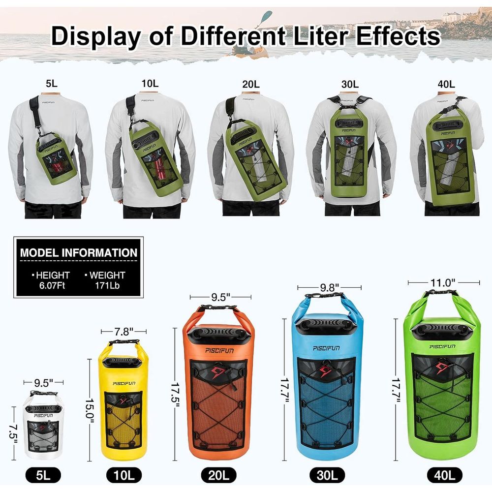 10-40L Waterproof Dry Bags for – обзор и цена Fishing Bag Waterproof